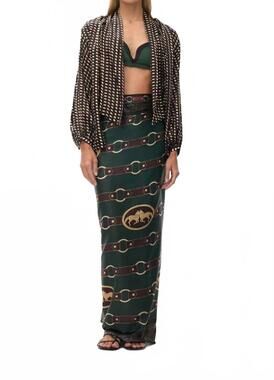 NEW JUAN DE DIOS de la falaise sarong in green horse reins
